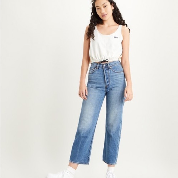 Levi's Ribcage Straight Ankle Jeans At the Ready - Picture 2 of 14